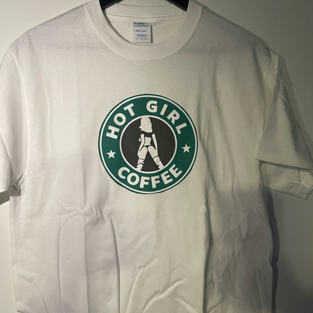 Port and Company White Tee with Green Graphic